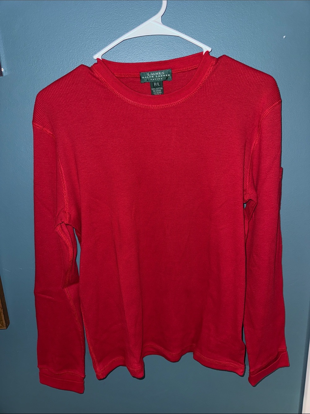 Ralph Lauren Red Long-Sleeve Thermal Tee
